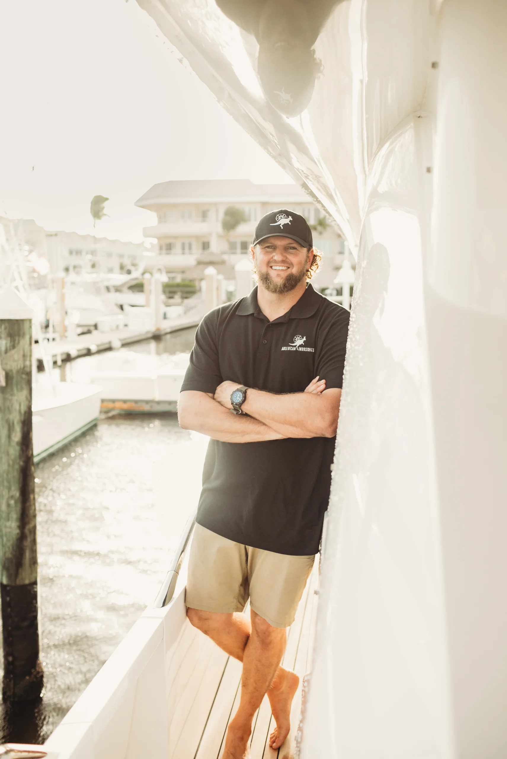 Image of a relaxed Marcus Shubert on his boat in Naples, Florida